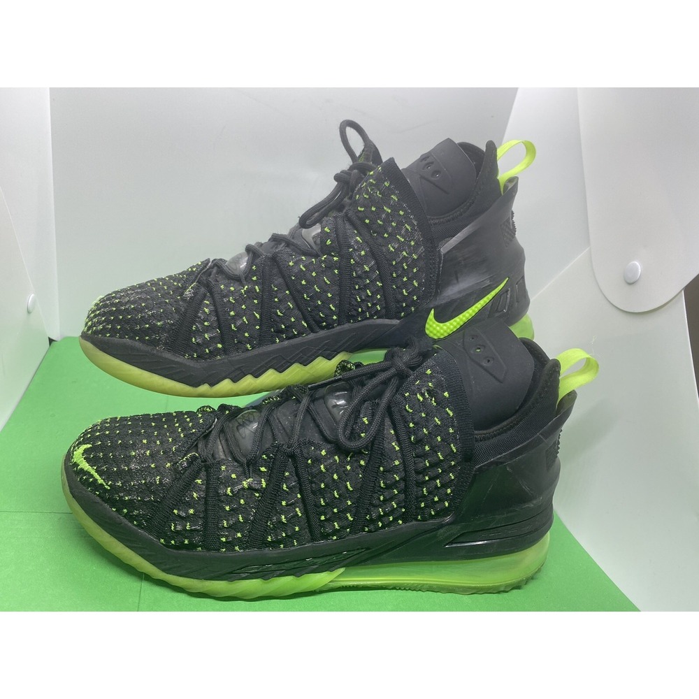 Nike Lebron XVIII 18 Dunkman Sneakers Black Electric Green CQ9283-005 Mens 10